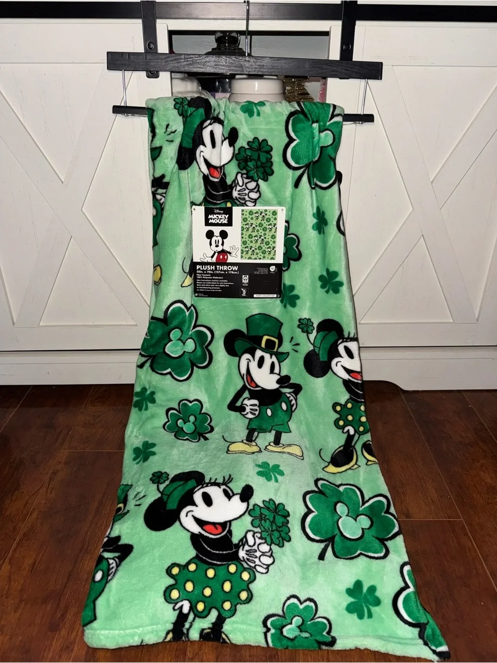 Disney Mickey Mouse St. Patrick's Plush Throw Blanket